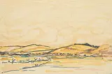 Arthur Fortescue Mckay, Untitled - Prairie Hills, watercolour and felt pen on paper