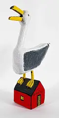 Bradford Naugler, Seagull on the Roof, 2011, painted wood sculpture