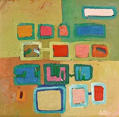Allen Patten, Untitled - Colourful Squares, acrylic on canvas