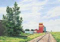 Jean Pilch, Beside the Tracks, 1993, coloured pastel pencil on paper