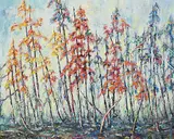 Sophia Podryhula-Shaw, Misty, 1987, oil on wood board