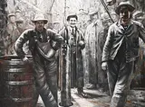 Sandra Pollard, Untitled - Workers, oil on canvas