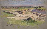 André Prevot-Valeri, Untitled - Summer Sand Dunes, oil on canvas board