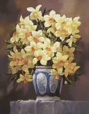 Victor Santos, Daffodils, oil on canvas