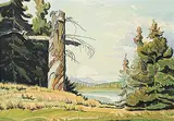 Untitled - View of the Lake by Margaret Shelton, 1947, watercolour on paper, sold Dec 2023