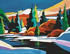 Kathryn Sherman, Gloriously Remote II, acrylic on wood board
