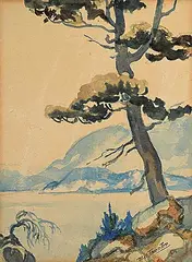 Mildred Valley Thornton, Untitled - Coastal Tree, watercolour on paper