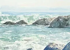 Armand Frederick Vallee, Untitled - Seascape, 1989, watercolour on paper