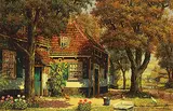 Henricus Veenendaal, Untitled - Shady Cottage, oil on canvas board