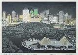 George Weber, City by Night, Edmonton #49/100, 1990, colour silkscreen on paper