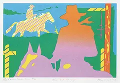 Alan Wood, Horse and Cowboy [Ranch Series Four #2] #23/200, 1983, colour silkscreen on paper