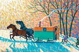 William Roy Brownridge, Highballing into Town, 2004, acrylic on canvas