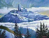 John H. Burrow, Cloud Streaks at Black Tusk, acrylic on canvas