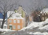 Horace Champagne, The Christman Tree rue Ste-Genevieve, 1985, pastel on paper