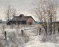 Tinyan Chan, Untitled - Old Barn, oil on canvas