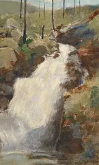 John A. Hammond, Falls at Nelson B.C., 1910, oil on paper board