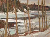 A. Y. Jackson, Madawaska River at Calabogie, Ont., oil on wood board