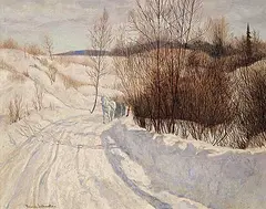 Frank Johnston, The Golden Valley, oil on wood board