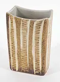 Luke Orton Lindoe, Untitled - Rectangular Striped Vase, glazed ceramic