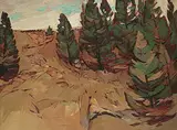 Luke Orton Lindoe, Edge of the Cypress Hills Plateau, oil on wood board
