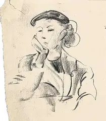 Arthur Lismer, Untitled - Louise Lismer, 1945, graphite on paper