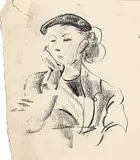 Arthur Lismer, Untitled - Louise Lismer, 1945, graphite on paper
