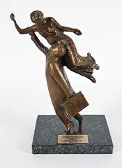 William Hadd McElcheran, Untitled - Business Man and Spirit, bronze sculpture