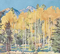 Walter J. Phillips, Under Mt. Norquay, 1953, watercolour on paper