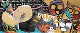 Jane Ash Poitras, Peyote Miracle, 1991, mixed media on wood panel