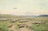 George Horne Russell, Untitled - My Flock, oil on canvas