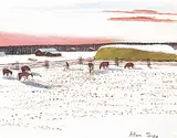 My Grandfathers Cows, The Way it Used to Be by Allen Sapp, acrylic on canvas, sold Nov 2023