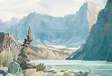 Chephren Lake by Margaret Shelton, 1979, watercolour on paper, sold Nov 2023