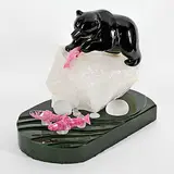 Lyle Sopel, River Edge, 2000, green nephrite jade, rhodonite, quartz and rainbow obsidian sculpture
