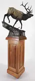 Sam Anton Terakedis, Twilight Descent #10/20, 2001, bronze sculpture with wood plinth