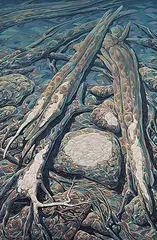 Rene Thibault, Waterlogged, Clearwater Lake, acrylic on canvas