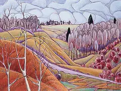 Rob Zeer, Coulee Crossing, 2002, acrylic on canvas