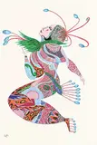 Toller Cranston, Untitled - Whimsical Woman, 1992, gouache on paper