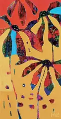 Marion Evamy, Flower Tower II, acrylic on canvas