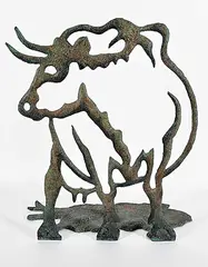 Joseph Fafard, Altamira I #2/2 AV, 1991, painted bronze sculpture