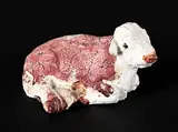 Joseph Fafard, Untitled - Tiny Calf with White Spot, 1972, painted ceramic sculpture