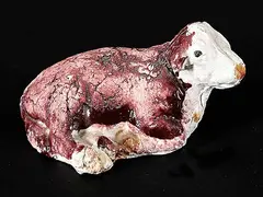 Joseph Fafard, Untitled - Tiny Calf with White Face, 1972, painted ceramic sculpture