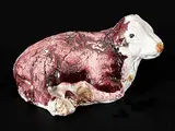 Joseph Fafard, Untitled - Tiny Calf with White Face, 1972, painted ceramic sculpture