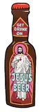 . ManWoman, Jesus Beer Cut-Out #1, 1997, acrylic on wood panel
