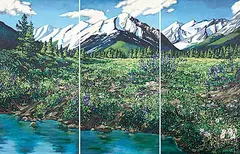 Erica Neumann, Untitled - Summer in the Mountains [Tryptich], 1999, acrylic on canvas