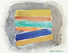 Untitled - Colourful Stack by William Perehudoff, 1991, watercolour on paper, sold Nov 2023