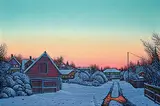 Wilf Perreault, Memory Barn, 2021, acrylic on canvas