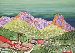 Armand Frederick Vallee, Wind Tower, 1996, mixed media on paper