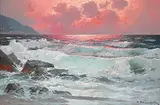 Alexander Dzigurski, Untitled - Sunset and Waves