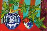 Nixie Barton, Striped Wallpaper, 2000, acrylic on paper