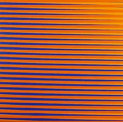 Rhys Douglas Farrell, Untitled - Orange and Blue, 2018, acrylic on wood board